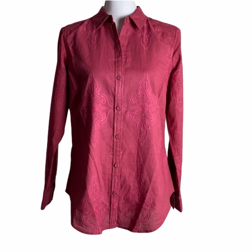 Foxcroft Pink Button Down Shirt